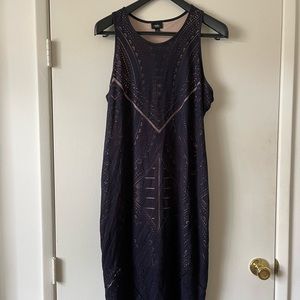 Art Deco pattern, navy colored Mossimo target dress.